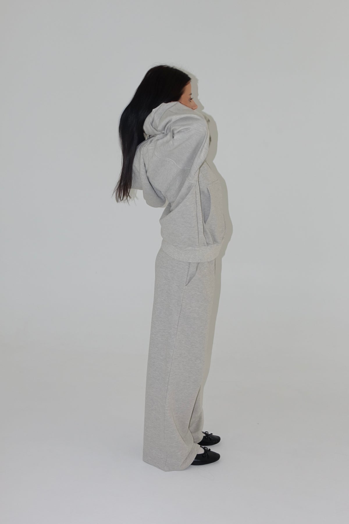 GRAY OVERSIZE ZIP HODDIE
