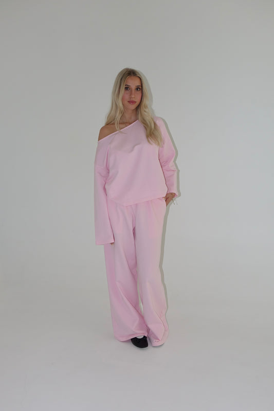 PINK OFF SHOULDER LONG SLEEVE